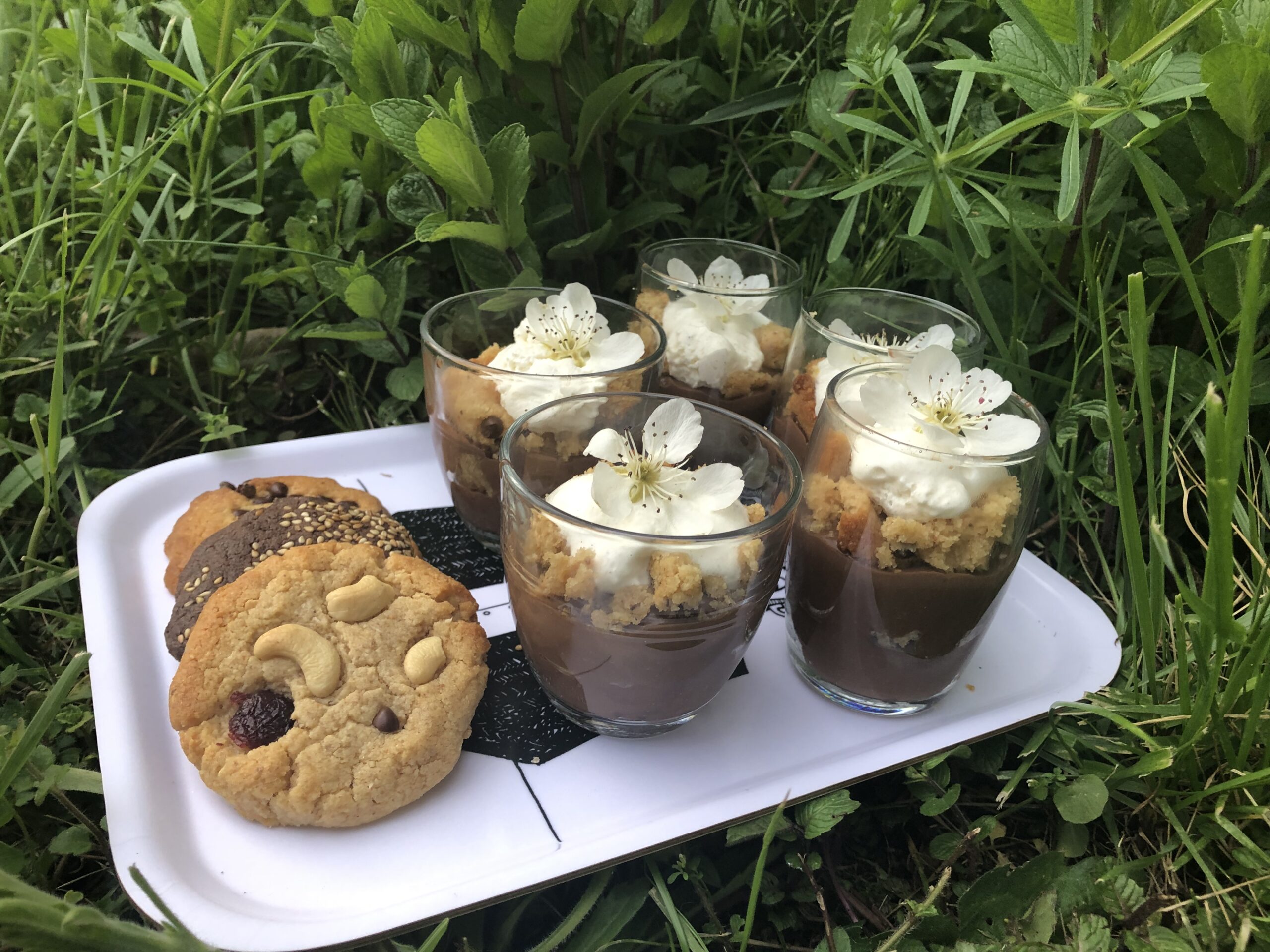 Verrine chocolat au cookie cacahuète
